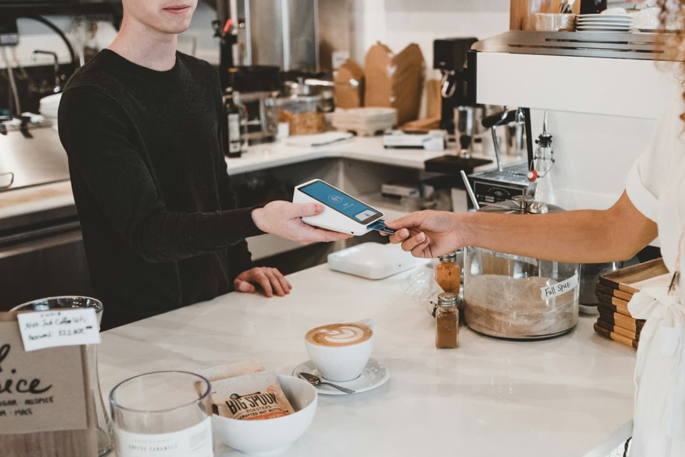 Guest paying the check at a restaurant