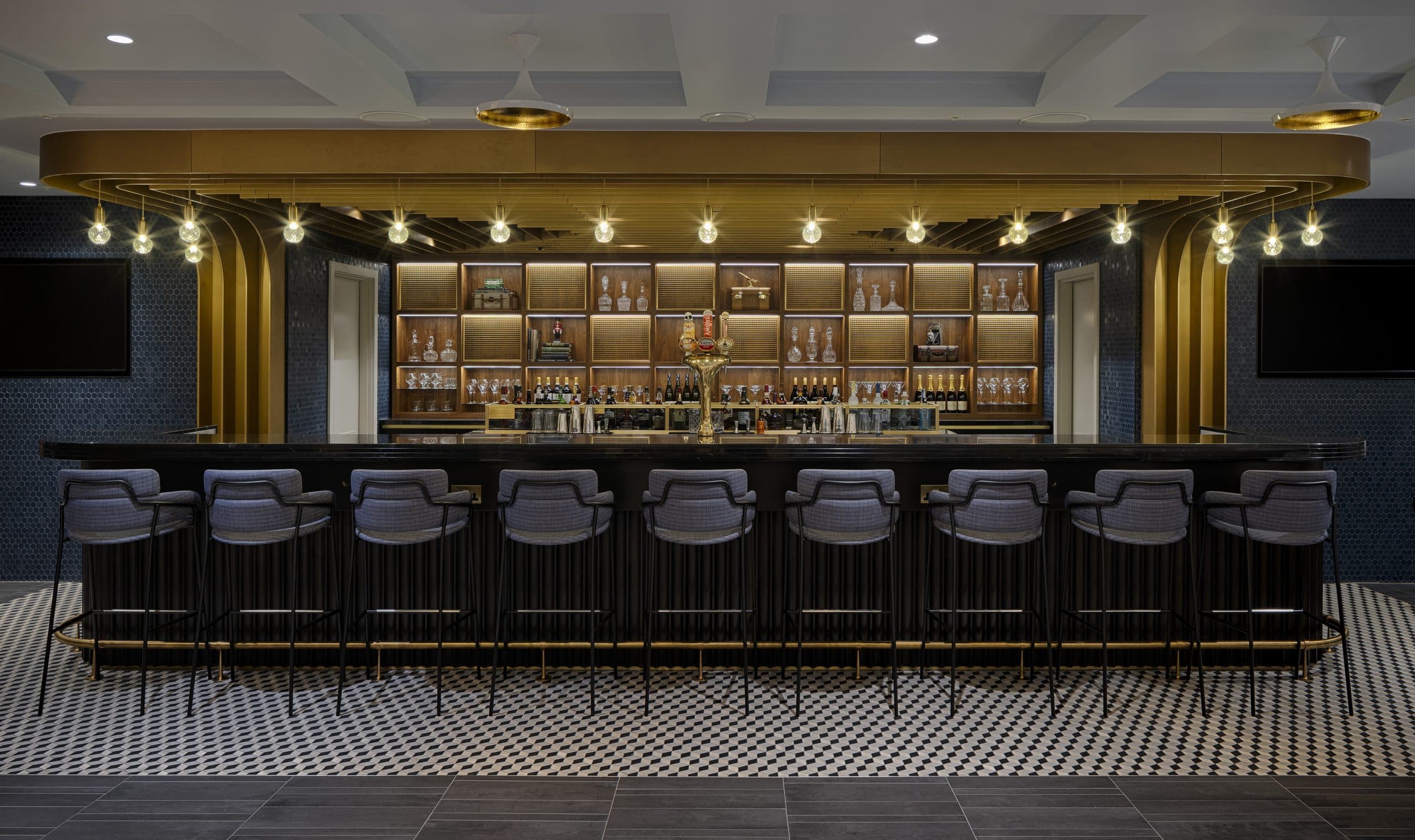 Bar inside an airport lounge